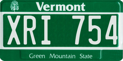 VT license plate XRI754