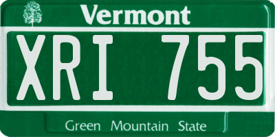 VT license plate XRI755