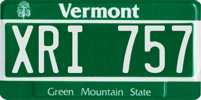 VT license plate XRI757
