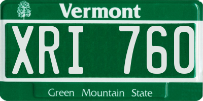 VT license plate XRI760