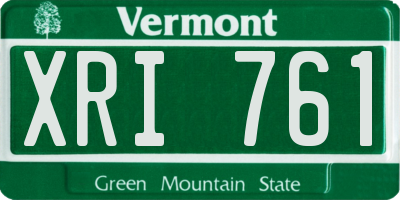VT license plate XRI761