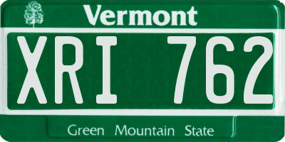 VT license plate XRI762