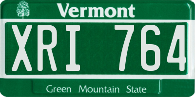 VT license plate XRI764