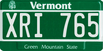 VT license plate XRI765