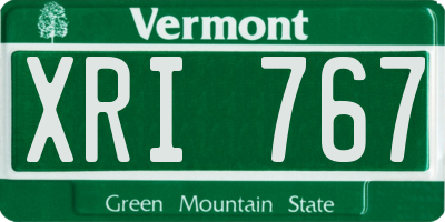 VT license plate XRI767