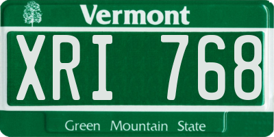 VT license plate XRI768