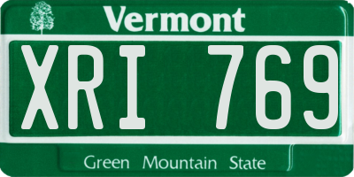 VT license plate XRI769