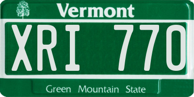 VT license plate XRI770