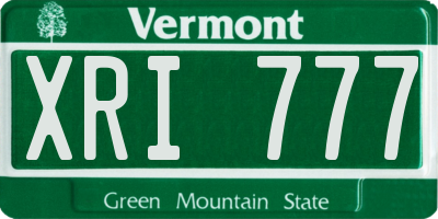 VT license plate XRI777