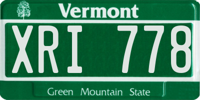 VT license plate XRI778
