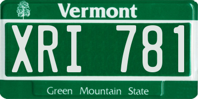 VT license plate XRI781