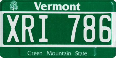 VT license plate XRI786