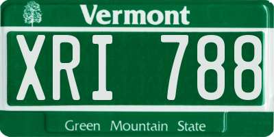 VT license plate XRI788