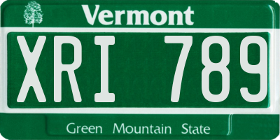 VT license plate XRI789