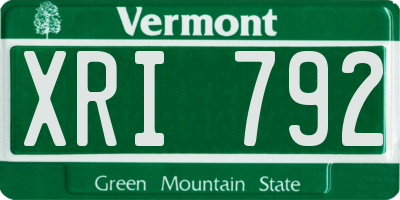 VT license plate XRI792