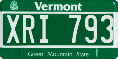 VT license plate XRI793
