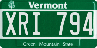 VT license plate XRI794