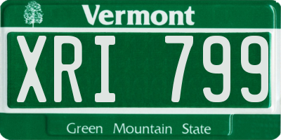 VT license plate XRI799