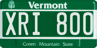 VT license plate XRI800