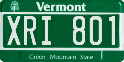 VT license plate XRI801