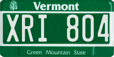 VT license plate XRI804