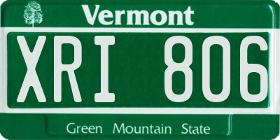 VT license plate XRI806