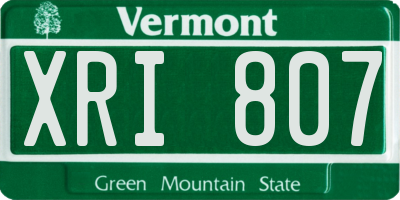 VT license plate XRI807