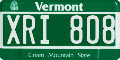 VT license plate XRI808