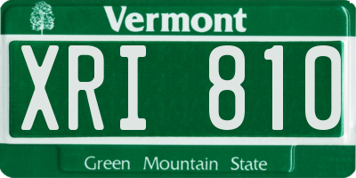 VT license plate XRI810