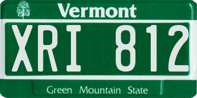 VT license plate XRI812