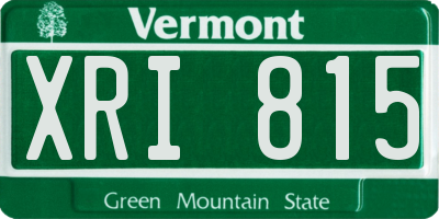 VT license plate XRI815