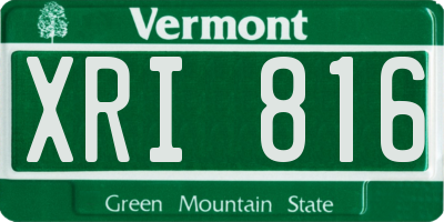 VT license plate XRI816