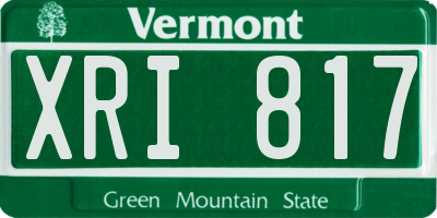 VT license plate XRI817