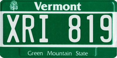VT license plate XRI819