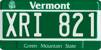 VT license plate XRI821