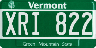 VT license plate XRI822