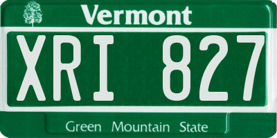 VT license plate XRI827