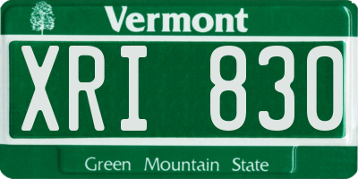 VT license plate XRI830