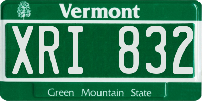 VT license plate XRI832