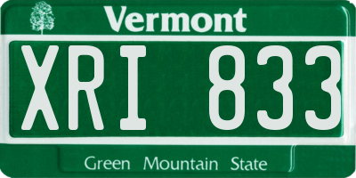VT license plate XRI833