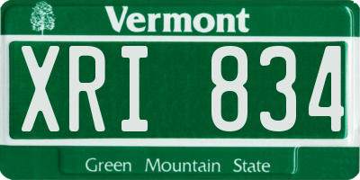 VT license plate XRI834
