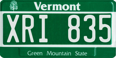 VT license plate XRI835