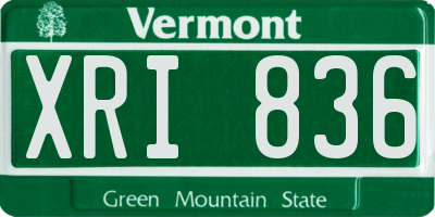 VT license plate XRI836