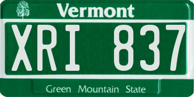 VT license plate XRI837