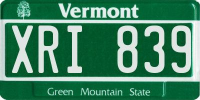 VT license plate XRI839