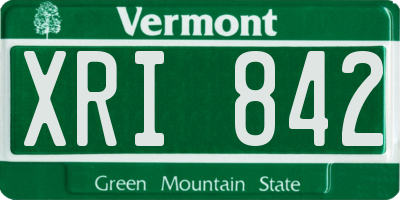 VT license plate XRI842