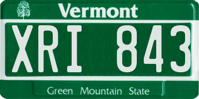 VT license plate XRI843