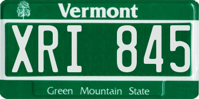 VT license plate XRI845