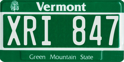 VT license plate XRI847