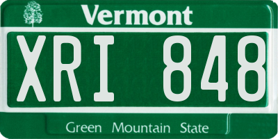 VT license plate XRI848